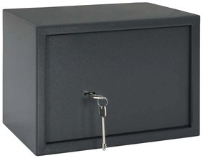 Caixa Segura com Fechadura de Chave Cinza Escuro 25x35x25 cm Aço