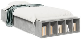 Estrutura de cama 75x190 cm derivados de madeira cinza cimento