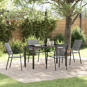 vidaXL Conjunto de Jantar de Jardim 5 Peças Aço Antracite