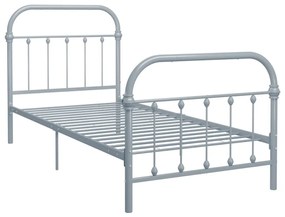 Estrutura de cama 100x200 cm metal cinzento