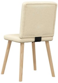 Cadeiras de jantar 6 pcs tecido cor creme