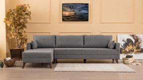 Sofá de Canto Bella – Cinzento – 275 x 85 x 165 cm
