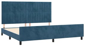 Estrutura de cama sem colchão 200x200 cm veludo azul-escuro