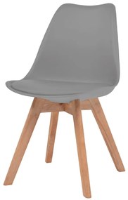 Cadeiras de jantar 6 pcs plástico cinzento