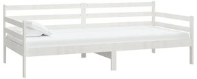 Sofá-cama com colchão 90x200 cm pinho maciço branco
