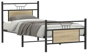 vidaXL Estrutura cama s/ colchão derivados de madeira carvalho sonoma