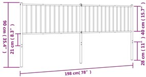 Cabeceira de cama 193 cm metal preto