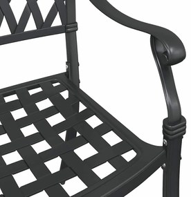 Cadeiras Externas vidaXL Preto Alumínio 56 x 55 x 92.5 cm Resistente