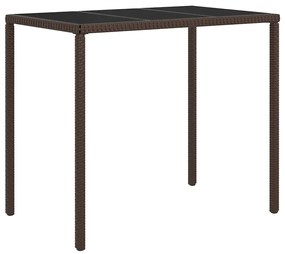 4 pcs conjunto lounge jardim c/ almofadões vime PE castanho