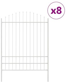 Cerca de Jardim com Topo em Arco - Branco, 13,6x2 m, Feita de Aço