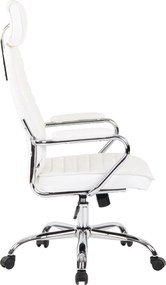 Cadeira de escritório Rako Couro Genuíno Branco