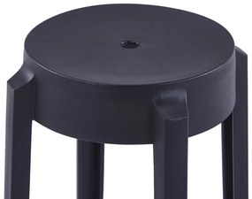 Bancos empilháveis 4 pcs plástico preto