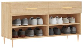 Banco sapateira 102x35x55 cm deriv. madeira carvalho sonoma