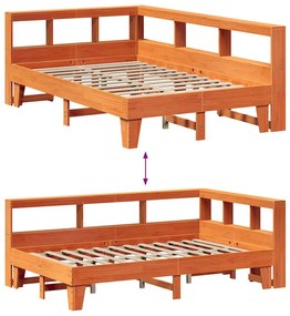 Cama com estante sem colchão 140x190 cm pinho maciço