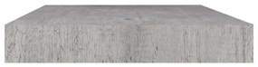 Prateleira de parede suspensa 50x23x3,8 cm MDF cinzento cimento