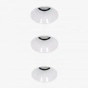 Pack De 3 Downlights Led Embutidos Sem Moldura Trimless Redondos Em Alumínio Luisiana Branco & Branco Frio 4000k & Ø3,6 Cm & 3 W & 38º - Sklum