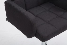 Banco de bar Los Angeles em tecido 60 x 93-113 x 56 cm Preto