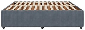 Estrutura de cama sem colchão 200x200 cm veludo cinzento-escuro