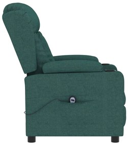 Poltrona elétrica reclinável tecido verde-escuro