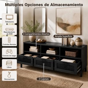 Móvel de TV, 160 x 40 x 60 cm, Para Televisores até 75 Polegadas, Preto