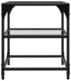 Mesas de centro c/ topo vidro transparente 2 pcs 40x40x45cm aço