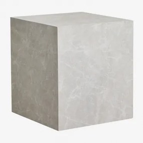 Mesa De Apoio Quadrada 45x45 Cm Em Mdf Aria Mármore Branco - Sklum