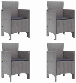 Conjunto de Jantar de Jardim 5 pcs Cinzento-claro Rattan / Vime