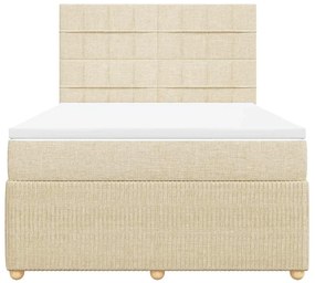 Cama com molas/colchão 160x200 cm tecido cor creme