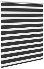 Estore de rolo 120 x 175 cm, linhas de zebra / Preto