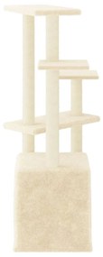 Árvore para gatos c/ postes arranhadores sisal 107,5 cm creme