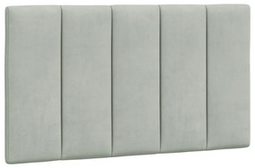 Estrutura de cama sem colchão 90x200 cm veludo cinzento-claro
