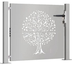 Portão de jardim 105x105 cm aço corten design árvore