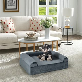 Cama para cães 102 x 81 x 30,5 cm de gel refrescante com fundo antiderrapante Suporte de espuma espessa de 2 camadas Capa removível Cinza