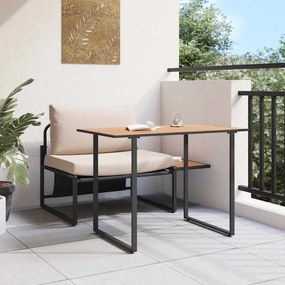 vidaXL Conjunto de Jantar de Jardim com 2 Peças Cadeira Individual com Almofadas em Taupe