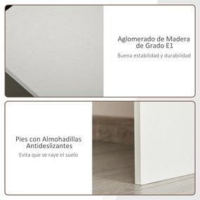 HOMCOM Secretária de Canto Secretária Giratória 180º com 2 Prateleiras 1 Gaveta 1 Armário para Escritório Casa 117x82x74cm Branco