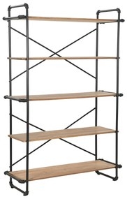 vidaXL Estante em madeira de abeto maciça e aço 120x42x180 cm