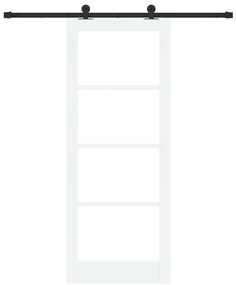 Porta Deslizante vidaXL com Conjunto de Hardware 'ORKDAL'Branco Madeir