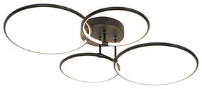 Candeeiro de teto preto com LED 3 níveis de intensidade 4 luzes - Joaniqa Moderno