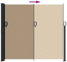 Toldo lateral retrátil 180x600 cm cinzento-acastanhado