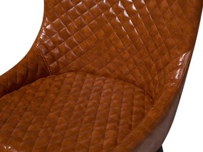 Conjunto de 2 cadeiras estofadas em pele sintética castanha SOLANO Beliani
