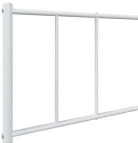 Estrutura de cama com cabeceira e pés 80x200 cm metal branco