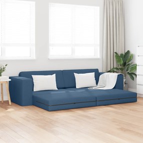 vidaXL Sofá Cama de Chão 2 em 1 Azul 245x150x60,5 cm Tecido