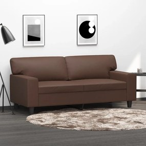 vidaXL Sofá de 2 lugares 140 cm couro artificial castanho