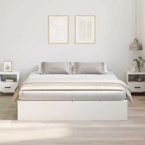Estrutura da Cama com armazenamento Branco 180 x 200 cm Madeira