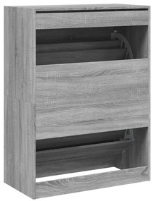 Sapateira c/ 2 gavetas articuladas 80x42x108 cm cinzento sonoma