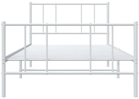 Estrutura de cama com cabeceira e pés 90x190 cm metal branco