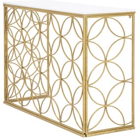 MESA CONSOLA STAR MARBLE 120X40X80 CM DOURADO
