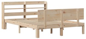 Estrutura cama c/ cabeceira 120x190 cm pinho maciço