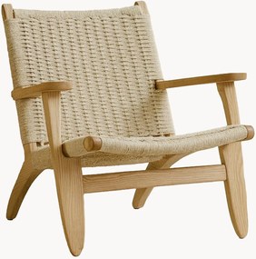 Cadeira com braços em madeira de borracha Lazy