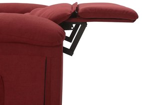 Poltrona de massagens elétrica reclinável tecido vermelho tinto